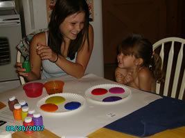 Fingerpainting With Britene and Raven