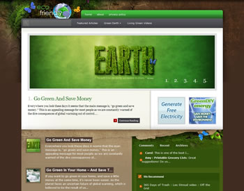 Snapshot of Eco Friendly Green Earth WordPress Blog Install