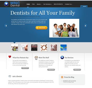 Snaphot of WNC Dental WordPress Blog Installation